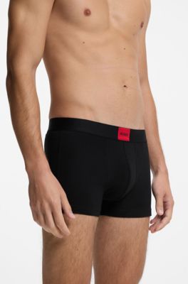 Boxer corti in cotone elasticizzato in confezione da tre, Nero