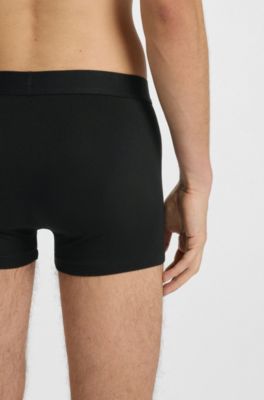 Three-pack of trunks in stretch cotton, Black