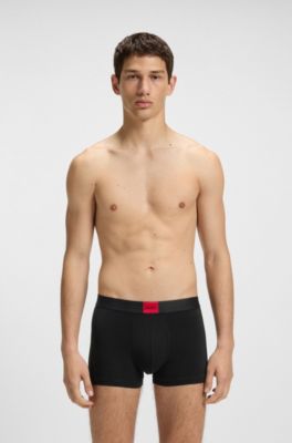 Three-pack of trunks in stretch cotton, Black