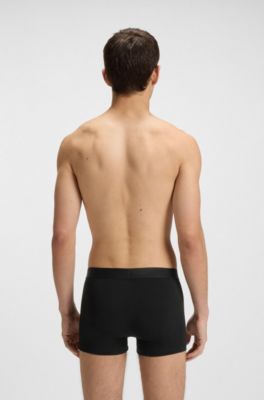 Three-pack of trunks in stretch cotton, Black