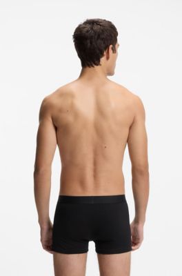 Boxer corti in cotone elasticizzato in confezione da tre, Nero