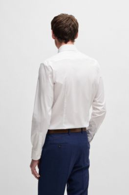 Chemise slim en popeline stretch