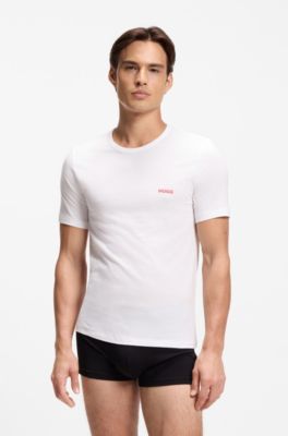 Magliette intime in cotone in confezione da tre, Nero / Bianco / Blu