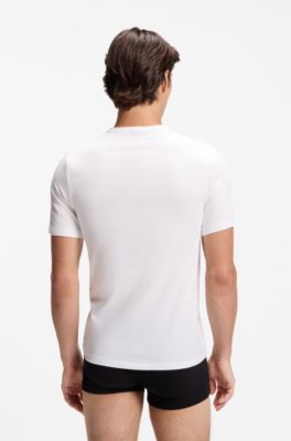 Three-pack cotton T-shirts, Black / White / Blue