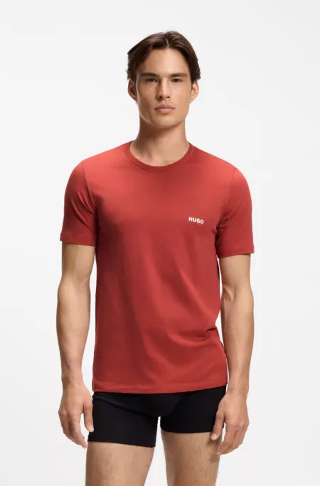 Lot de trois t-shirts en coton assortis à logo imprimé