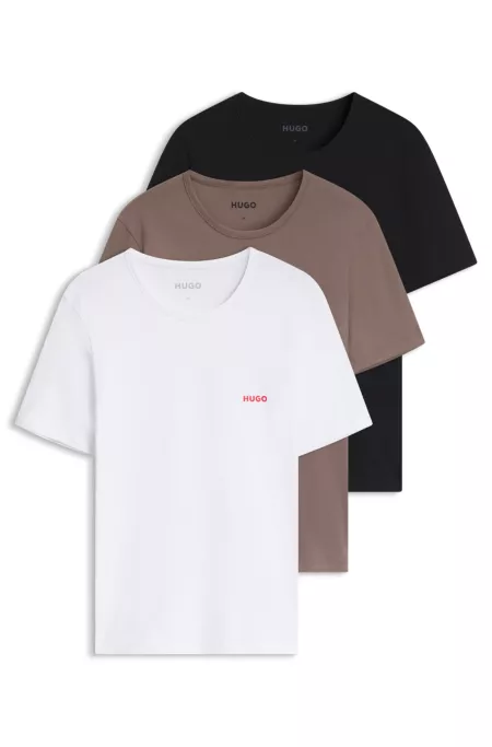 Lot de trois t-shirts en coton à logo imprimé