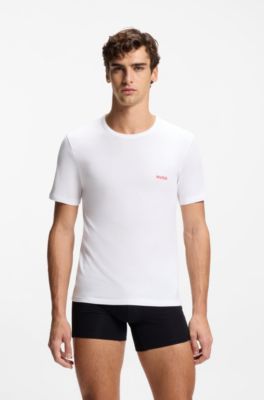 Three-pack of logo-print underwear T-shirts in cotton, Blue / Red / White