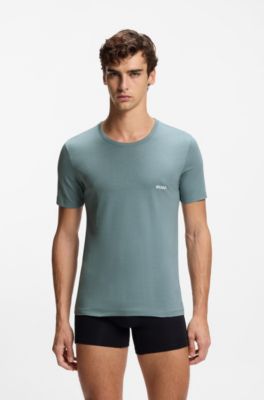 T-shirt con scollo rotondo in cotone in confezione da tre, Blu /Rosso / Bianco