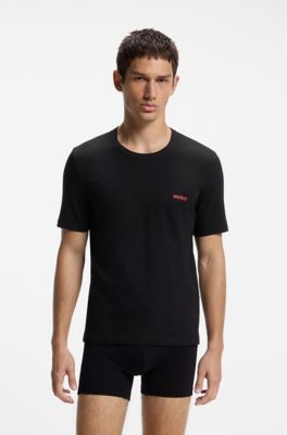 Three-pack cotton T-shirts, White / Black