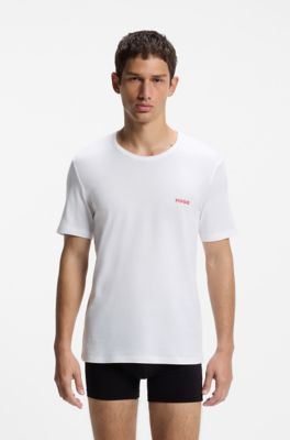 Three-pack cotton T-shirts, White / Black