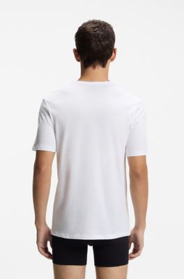 Three-pack cotton T-shirts, White / Black