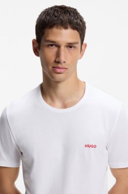 HUGO - Three-pack cotton T-shirts - White / Blue / Grey