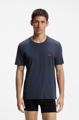 HUGO - Three-pack cotton T-shirts - White / Blue / Grey