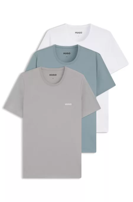 Assorted three-pack cotton T-Shirts with logo print