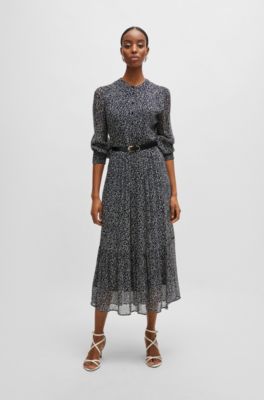 Vestido De Gasa Sin Mangas De Color Liso Con Chal Hasta La