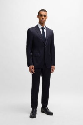 Regular-fit shirt in easy-iron stretch cotton, Light Blue