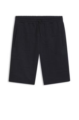 Relaxed-fit shorts with hexagonal quilting, Dark Blue