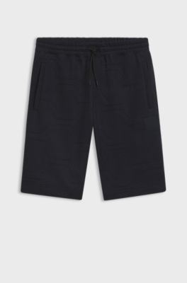Relaxed-fit shorts with hexagonal quilting, Dark Blue