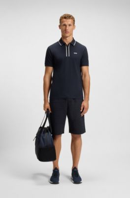 Relaxed-fit shorts with hexagonal quilting, Dark Blue