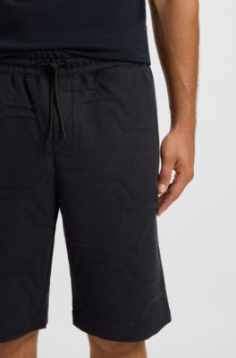 Relaxed-fit shorts with hexagonal quilting, Dark Blue