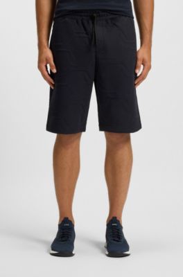 Relaxed-fit shorts with hexagonal quilting, Dark Blue
