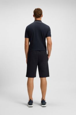 Relaxed-fit shorts with hexagonal quilting, Dark Blue