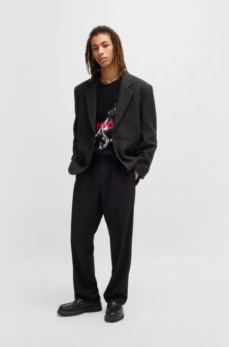 Modern-fit blazer in mouliné tweed