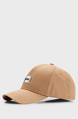 Cotton-twill cap with signature logo print, Beige