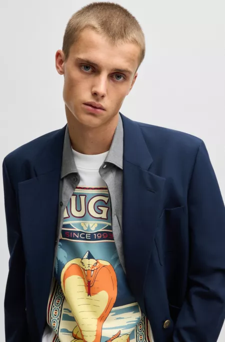 Cotton-jersey T-shirt with graphic print