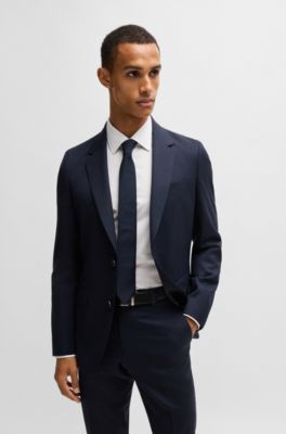 Chemise Slim en twill de coton &agrave; rayures, Blanc