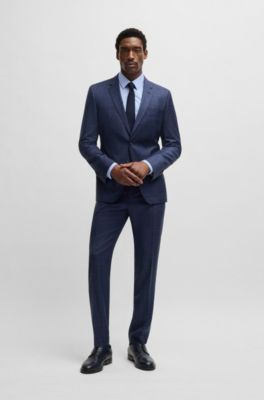 Slim-fit shirt in cotton with Double B monograms, Blue