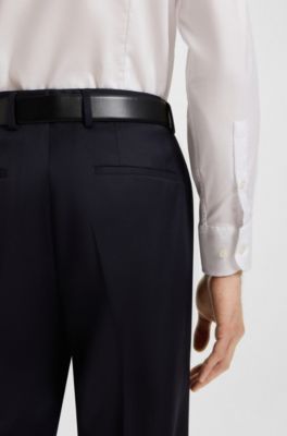 Slim-fit shirt in structured cotton, White