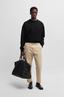 Cotton-terry sweatshirt with Double B monogram, Black