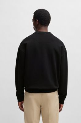 Cotton-terry sweatshirt with Double B monogram, Black
