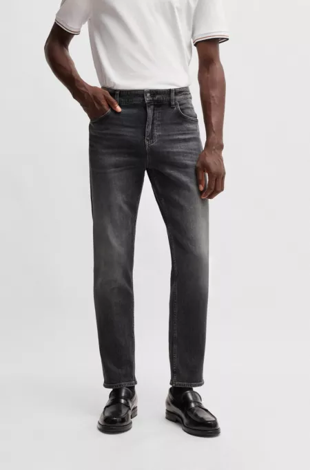 Maine regular-fit jeans in black comfort-stretch denim