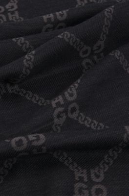 Foulard En Soie Vintage Hugo Le Gosse - Dimensions 83x88 Cm - Motif Bleu - Occasion