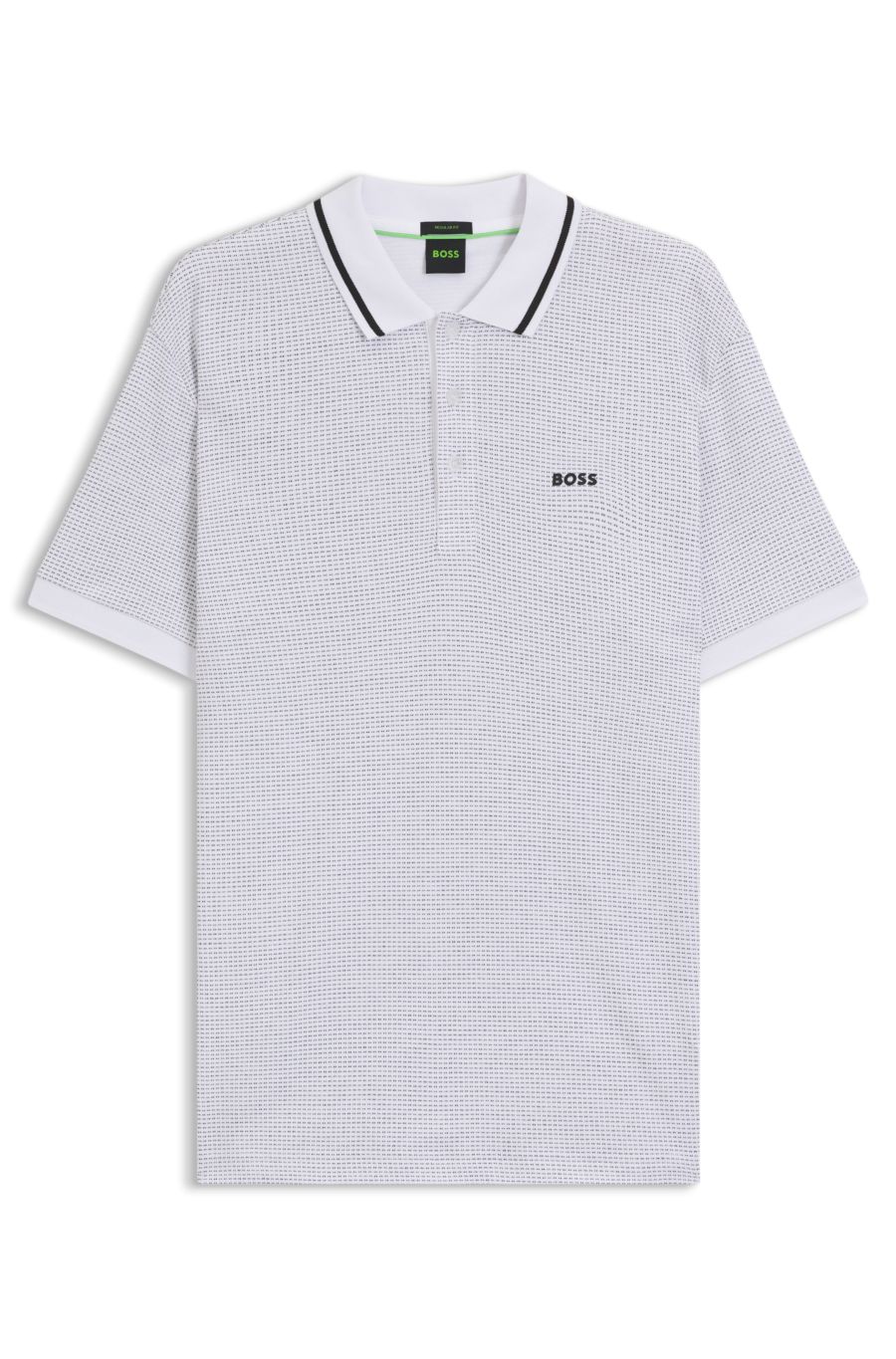 BOSS Paddy Jacquard Polo — White