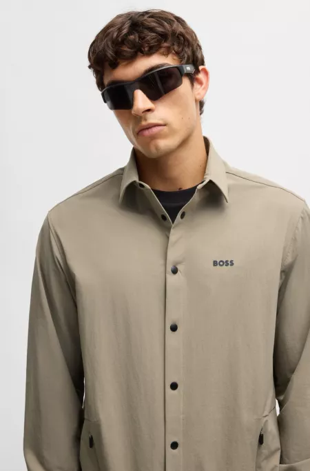 Relaxed-fit overshirt in water-repellent stretch fabric