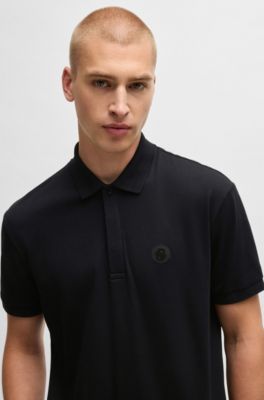 Paddy polo shirt in cooling cotton, Black