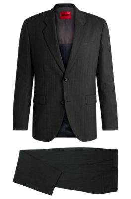 HUGO - Modern-fit suit in micro-patterned performance-stretch fabric