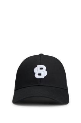 Cotton-twill cap with embroidered Double B monogram, Black