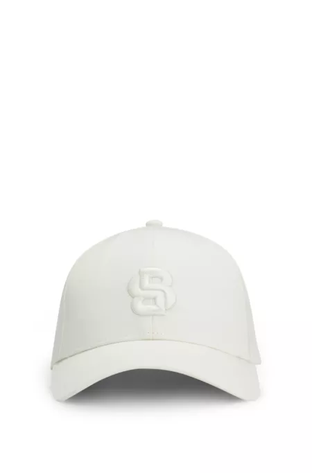 Cotton-twill cap with embroidered Double B monogram
