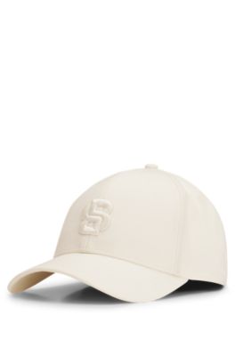 Cotton-twill cap with embroidered Double B monogram, Beige