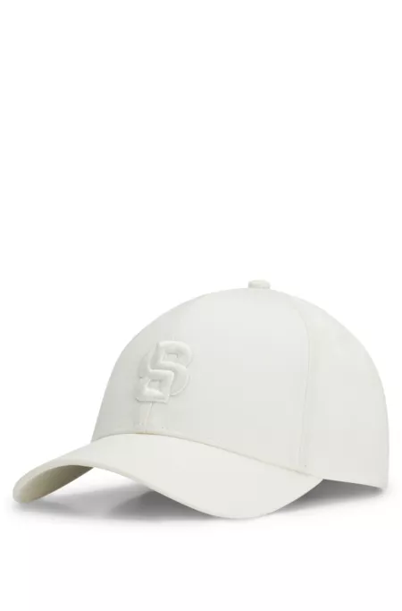 Cotton-twill cap with embroidered Double B monogram