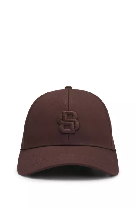Cotton-twill cap with embroidered Double B monogram