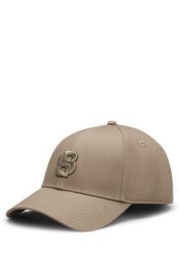 Cotton-twill cap with embroidered Double B monogram, Light Brown