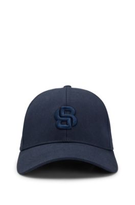 Cotton-twill cap with embroidered Double B monogram, Dark Blue