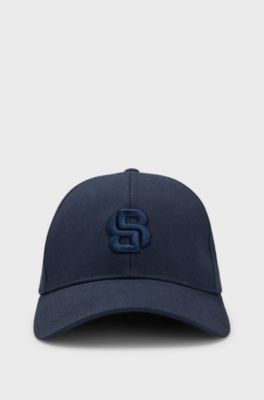 Cotton-twill cap with embroidered Double B monogram, Dark Blue
