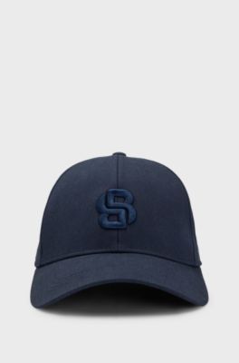 Cotton-twill cap with embroidered Double B monogram, Dark Blue