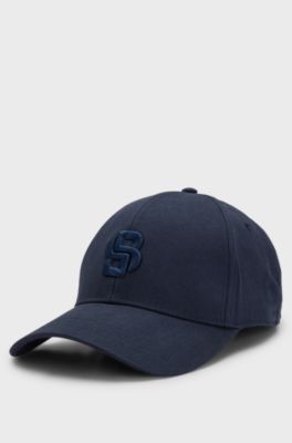 Cotton-twill cap with embroidered Double B monogram, Dark Blue